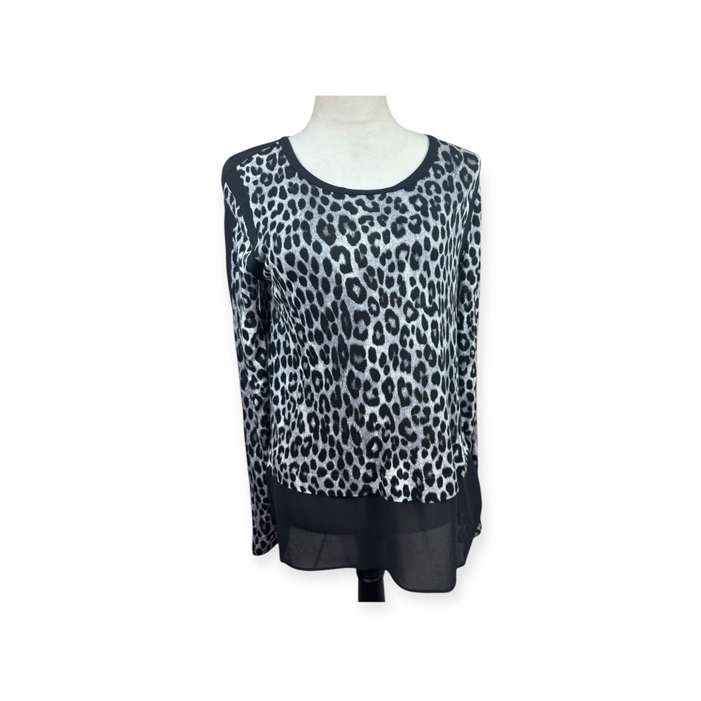 Michael Kors animal print black top size medium